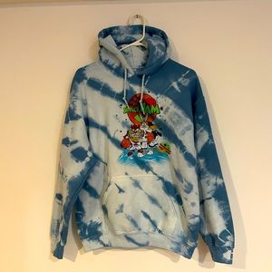 Hand Dyed Indigo Space Jam Hooded Sweater